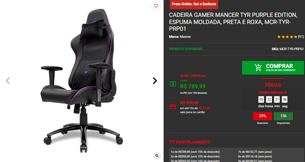 Cadeira gamer: 3 opções custo-benefício disponíveis na Pichau Captura de tela 2025 01 27 183900.png