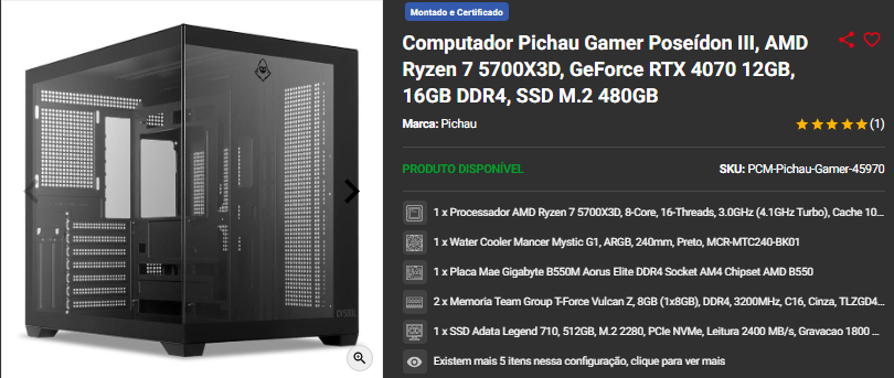 PC Gamer em promoção: 3 opções com Processador AMD Ryzen 7 5700X3D 4 PC Gamer em promoção: 3 opções com Processador AMD Ryzen 7 5700X3D Captura de tela 2025 01 28 124104.png
