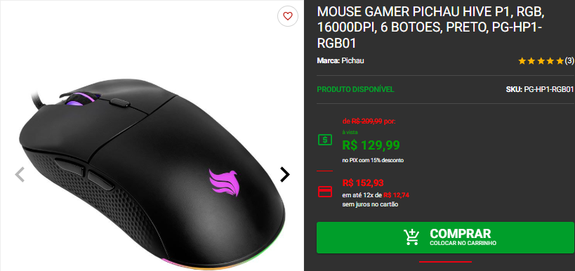Mouse Gamer: 3 mouses gamers de diferentes características Captura de tela 2025 01 28 190417.png