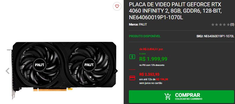 GeForce RTX 4060: 3 opções intermediárias em promoção na Pichau 1 GeForce RTX 4060: 3 opções intermediárias em promoção na Pichau Captura de tela 2025 01 30 125715.png