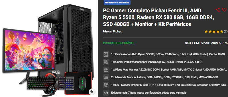 PC Gamer: 3 opções de setup completos na Pichau 2 PC Gamer: 3 opções de setup completos na Pichau Captura de tela 2025 01 30 164250.png