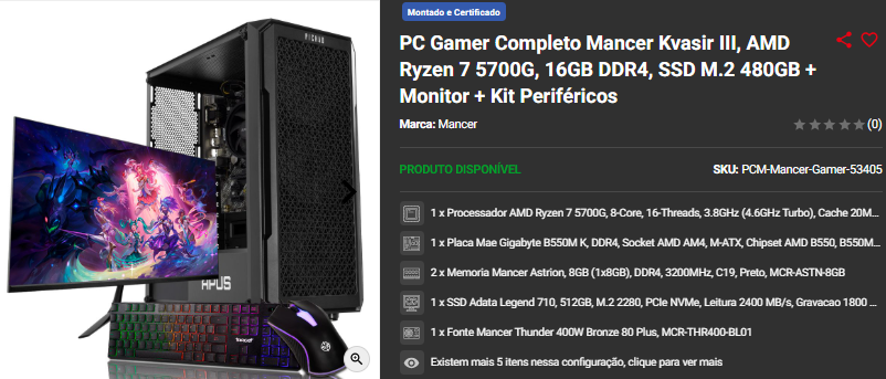 PC Gamer: 3 opções de setup completos na Pichau 3 PC Gamer: 3 opções de setup completos na Pichau Captura de tela 2025 01 30 164552.png