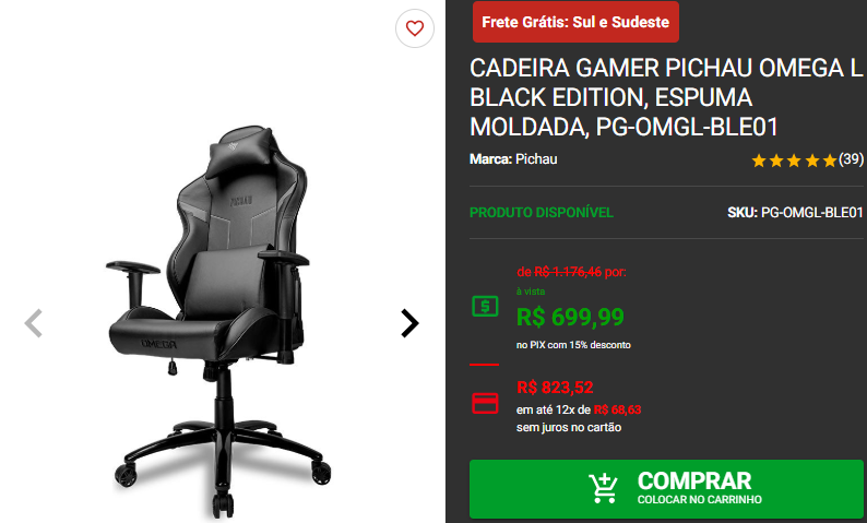 Cadeira Gamer em promoção: 3 opções disponíveis na Pichau 2 Cadeira Gamer em promoção: 3 opções disponíveis na Pichau Captura de tela 2025 01 31 141514.png