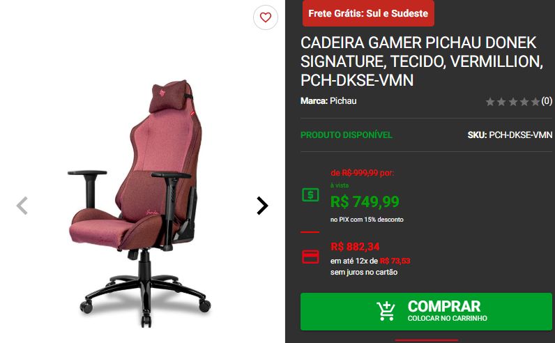 Cadeira Gamer em promoção: 3 opções disponíveis na Pichau 3 Cadeira Gamer em promoção: 3 opções disponíveis na Pichau Captura de tela 2025 01 31 141957.png