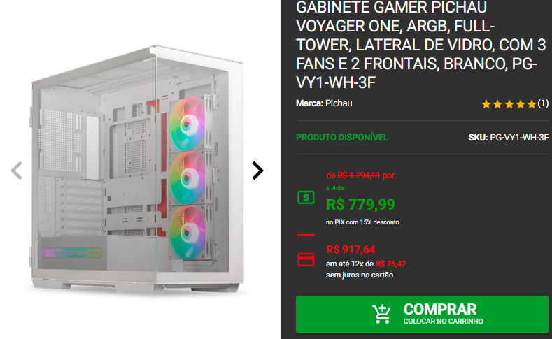 Gabinete Gamer: 3 opções da Pichau em promoção 4 Gabinete Gamer: 3 opções da Pichau em promoção Captura de tela 2025 01 31 172129.png