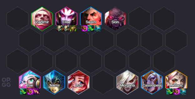 composição Feiticeiro LeBlanc no TFT