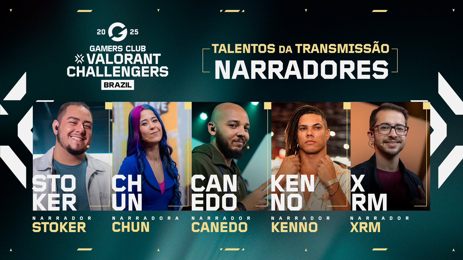 narradores da transmissão do Challengers Brazil 2025