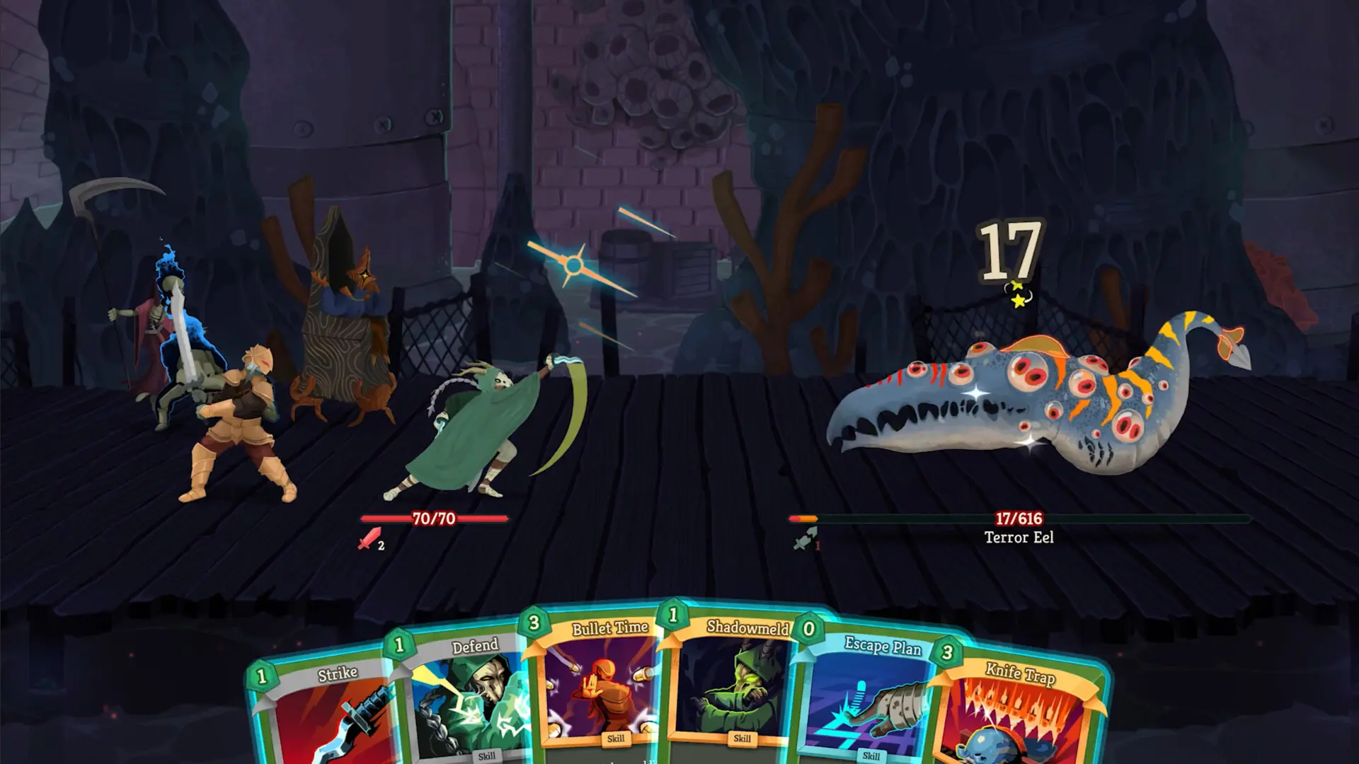 Deck de cartas e personagens do jogo.