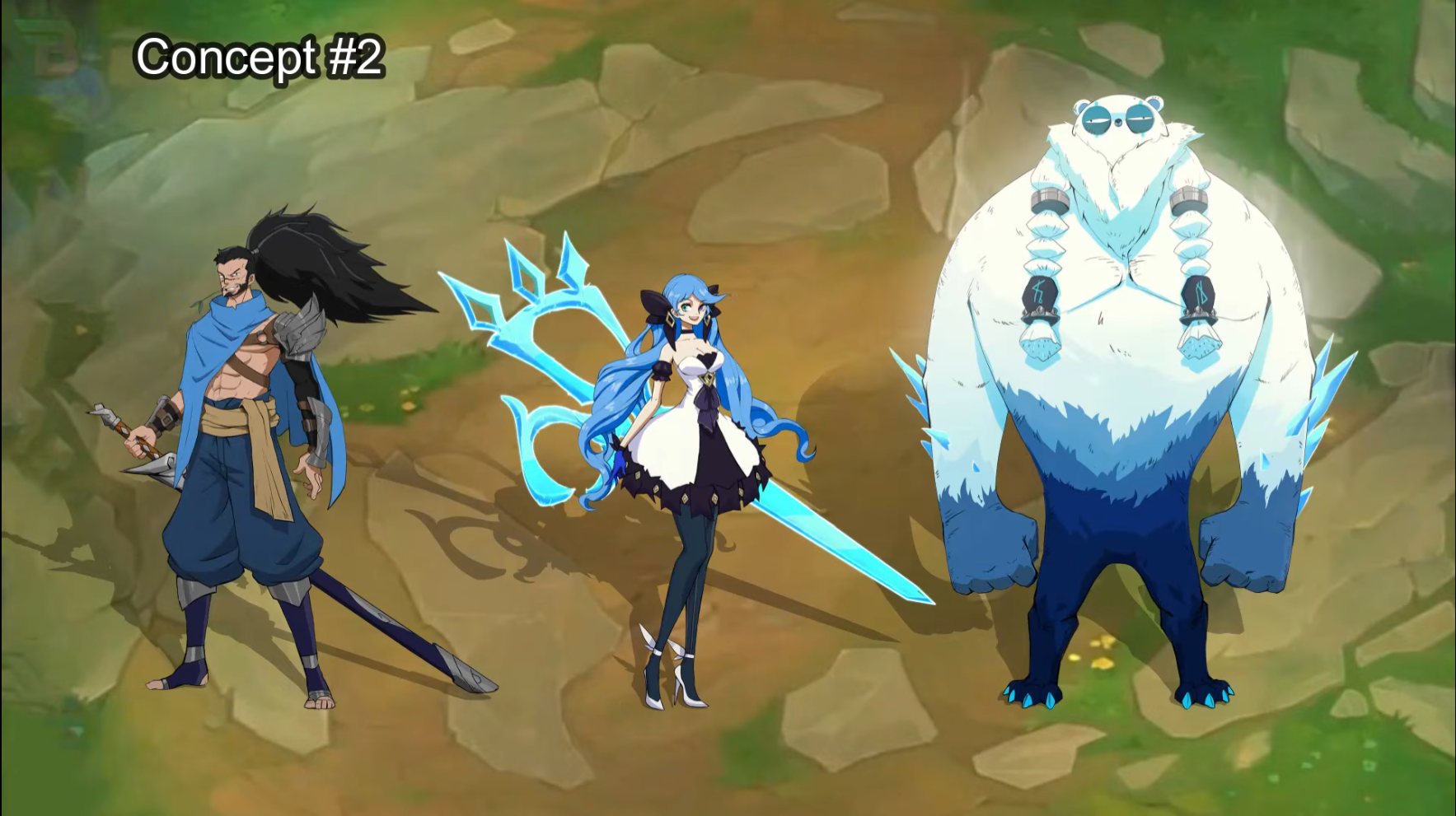 artes conceito de personagens do TFT