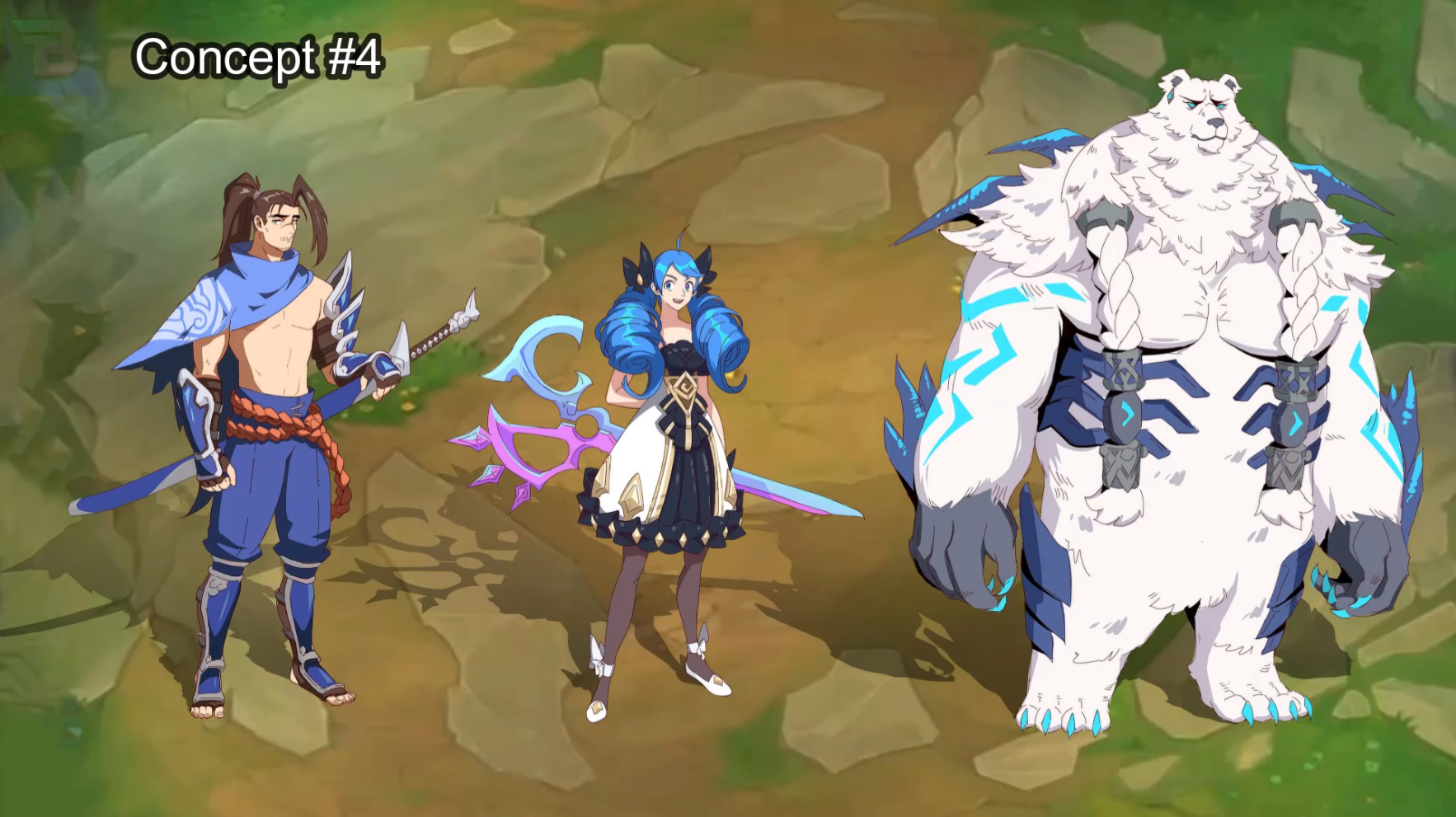 artes conceito de personagens do TFT