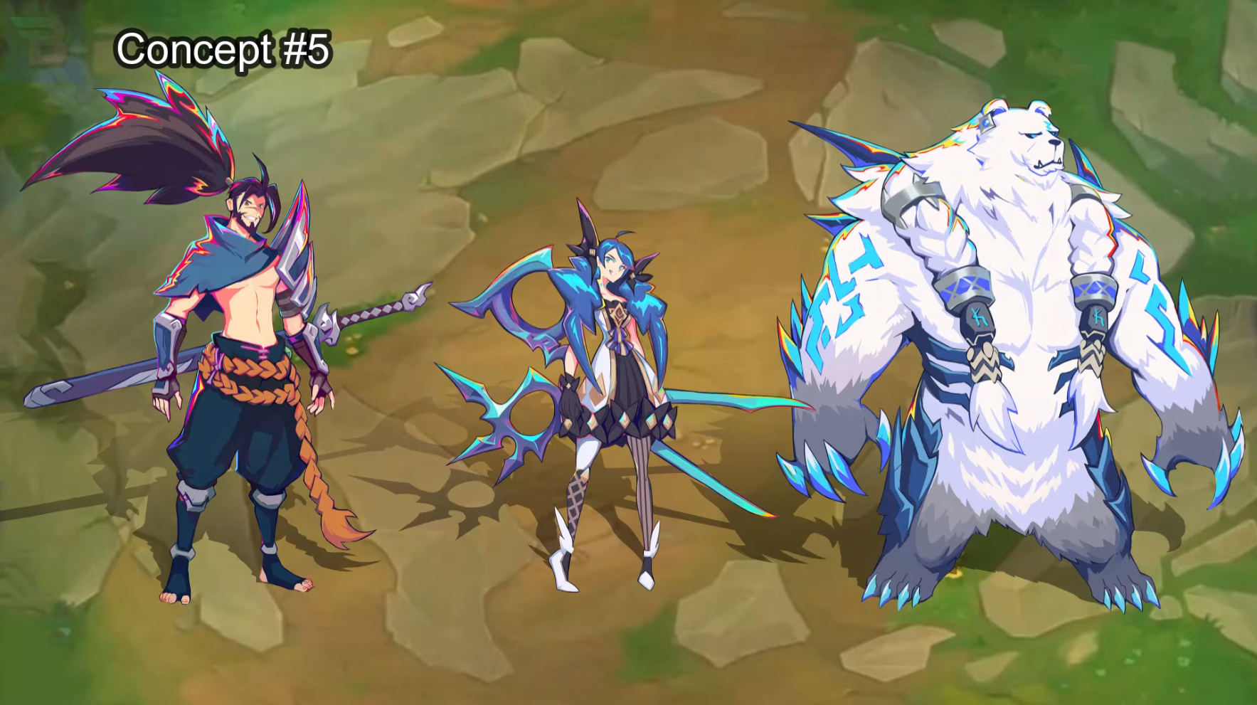 artes conceito de personagens do TFT