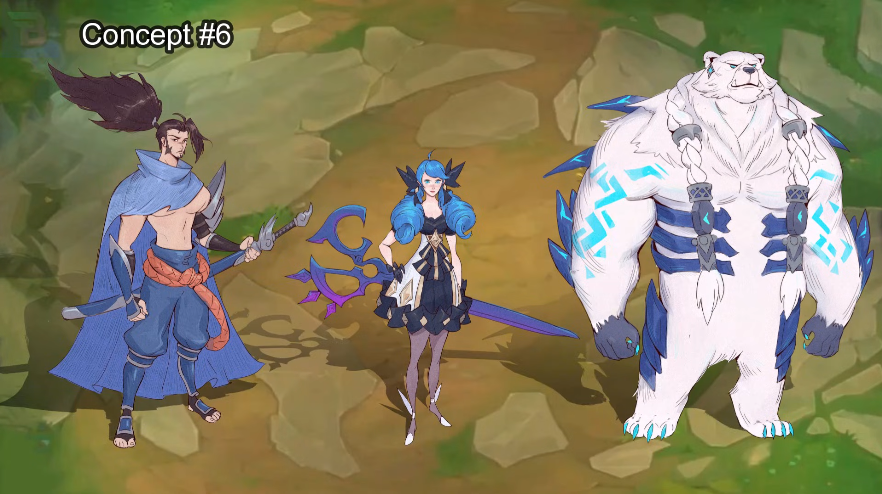 artes conceito de personagens do TFT