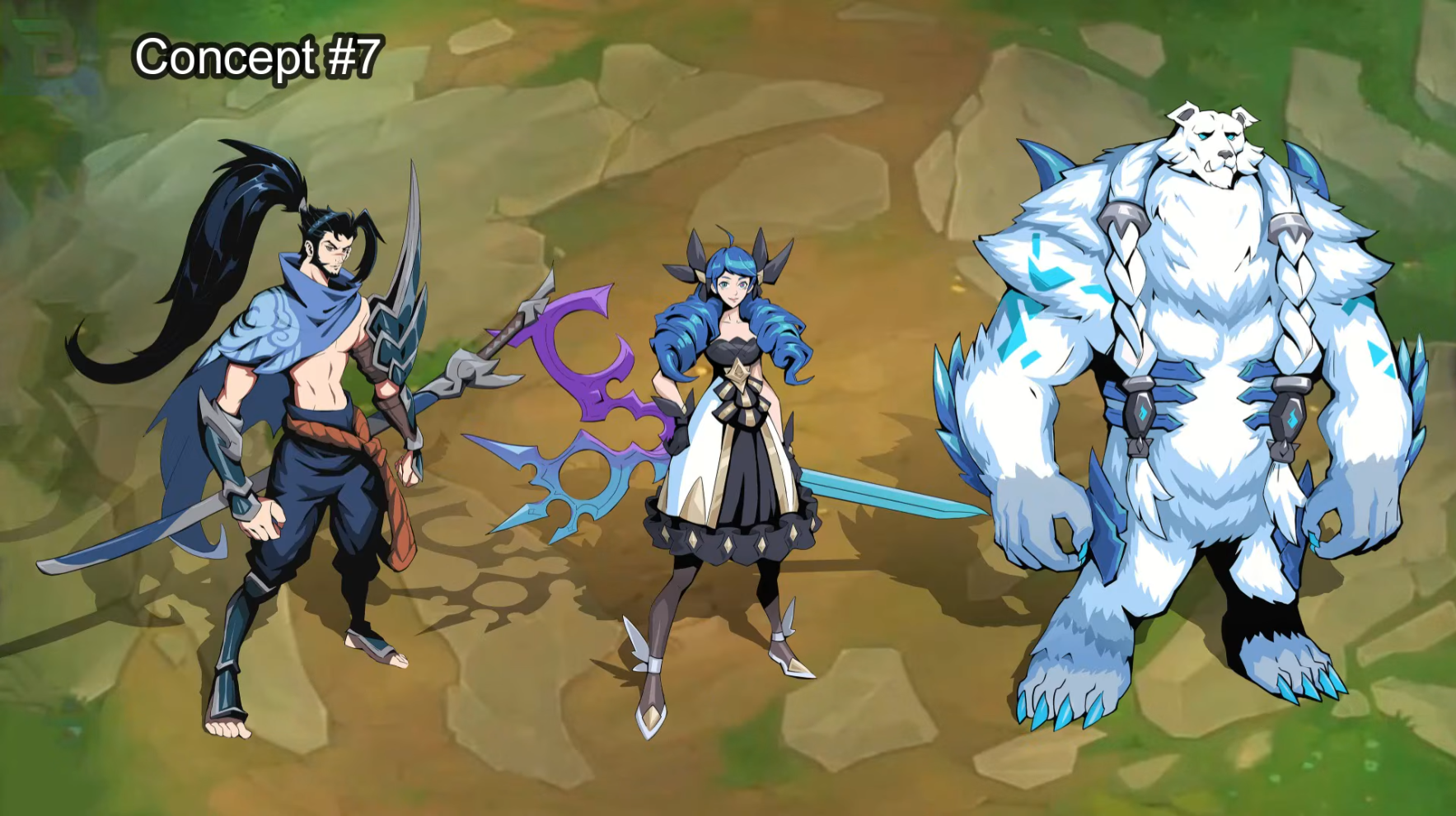 artes conceito de personagens do TFT
