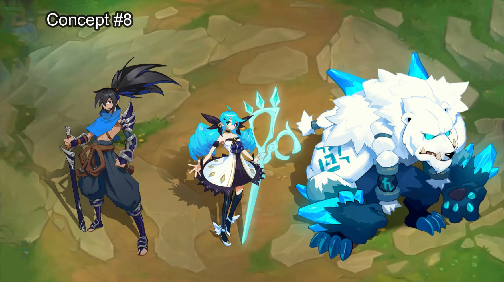 artes conceito de personagens do TFT
