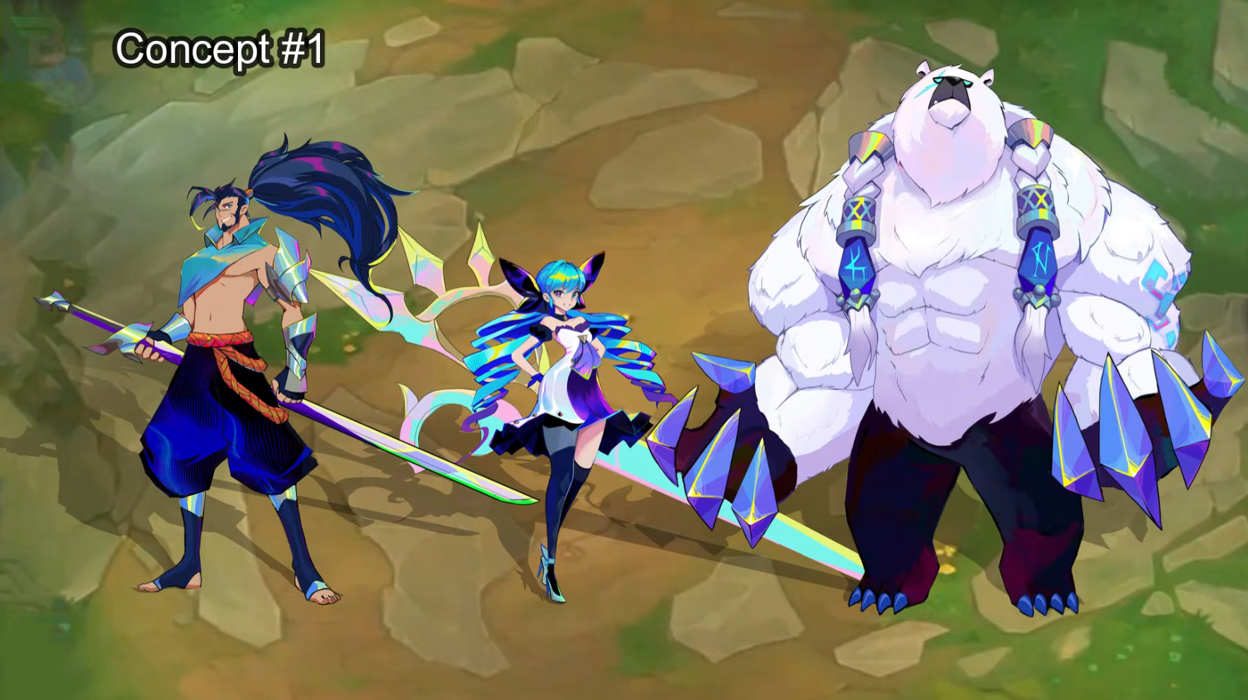 artes conceito de personagens do TFT