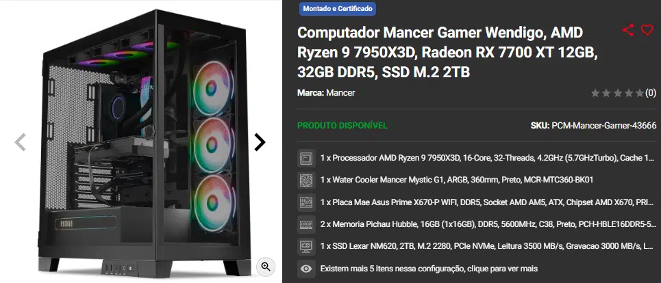 Melhores PCs Gamers disponíveis em promoção no site da Pichau 3 Melhores PCs Gamers disponíveis em promoção no site da Pichau Captura de tela 2025 02 05 125404.png