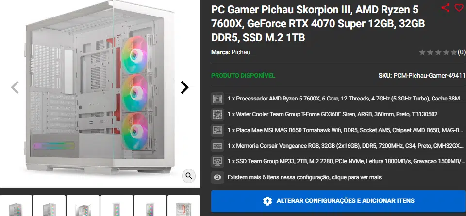 Melhores PCs Gamers disponíveis em promoção no site da Pichau 4 Melhores PCs Gamers disponíveis em promoção no site da Pichau Captura de tela 2025 02 05 125618.png