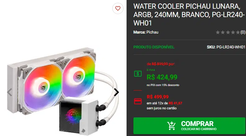 Water Cooler Pichau em promoção: Confira todos os modelos disponíveis 3 Water Cooler Pichau em promoção: Confira todos os modelos disponíveis Captura de tela 2025 02 05 170829.png