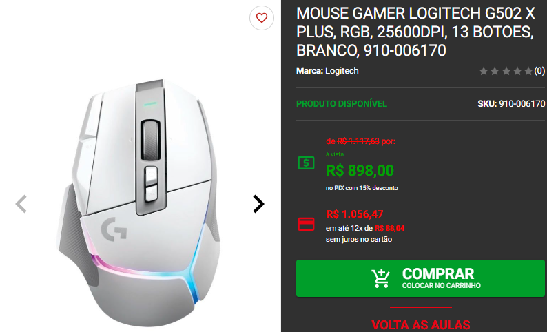 Mouse gamer em promoção: 3 opções disponíveis na Pichau 3 Mouse gamer em promoção: 3 opções disponíveis na Pichau Captura de tela 2025 02 07 163427.png