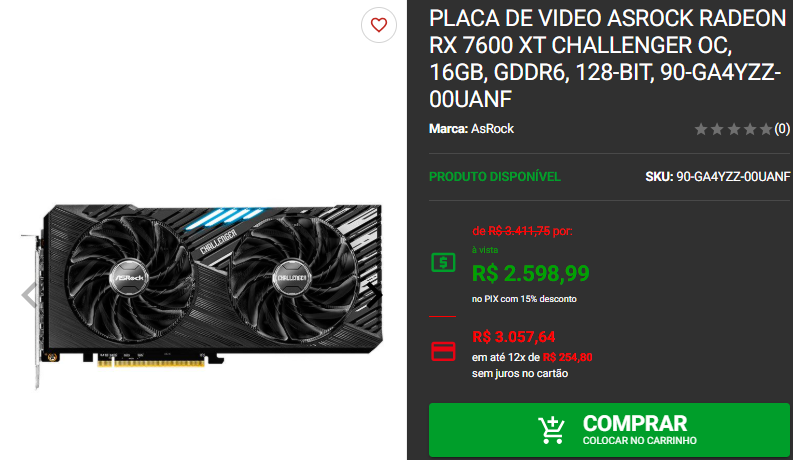 Placa de vídeo em promoção: 3 opções de GPU AMD disponíveis na Pichau 2 Placa de vídeo em promoção: 3 opções de GPU AMD disponíveis na Pichau Captura de tela 2025 02 10 152208.png