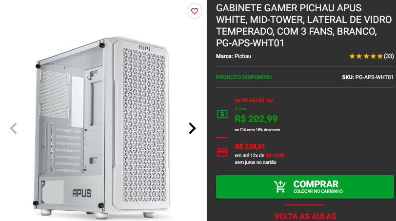 Gabinetes em promoção: 3 opções de destaque na Pichau 2 Gabinetes em promoção: 3 opções de destaque na Pichau Captura de tela 2025 02 12 123129.png