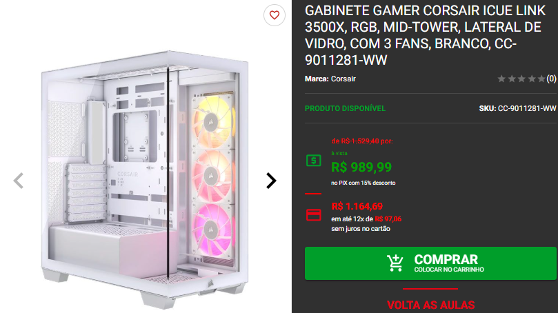 Gabinetes em promoção: 3 opções de destaque na Pichau 4 Gabinetes em promoção: 3 opções de destaque na Pichau Captura de tela 2025 02 12 123503.png