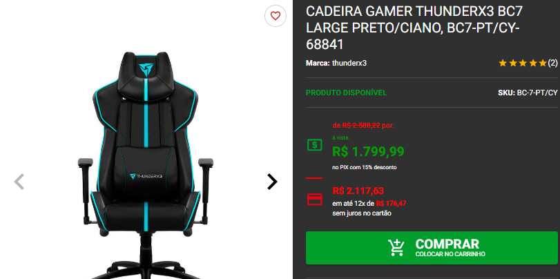 Cadeira Gamer em promoção: 3 opções disponíveis na Pichau Captura de tela 2025 02 13 160256.png