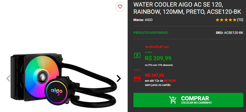 Water Cooler em promoção: 3 opções disponíveis na Pichau Captura de tela 2025 02 14 165156.png