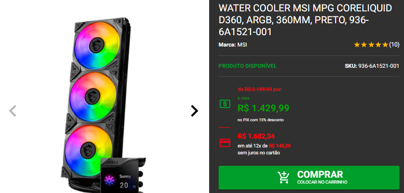 Water Cooler em promoção: 3 opções disponíveis na Pichau Captura de tela 2025 02 14 165517.png