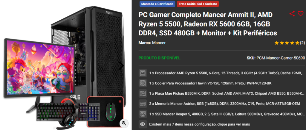 Setup Gamer de Entrada: 3 opções em promoção na Pichau 2 Setup Gamer de Entrada: 3 opções em promoção na Pichau Captura de tela 2025 02 17 180220