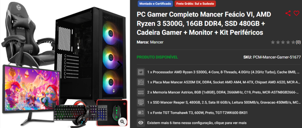 Setup Gamer de Entrada: 3 opções em promoção na Pichau 3 Setup Gamer de Entrada: 3 opções em promoção na Pichau Captura de tela 2025 02 17 180452