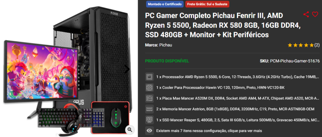 Setup Gamer de Entrada: 3 opções em promoção na Pichau 4 Setup Gamer de Entrada: 3 opções em promoção na Pichau Captura de tela 2025 02 17 181322