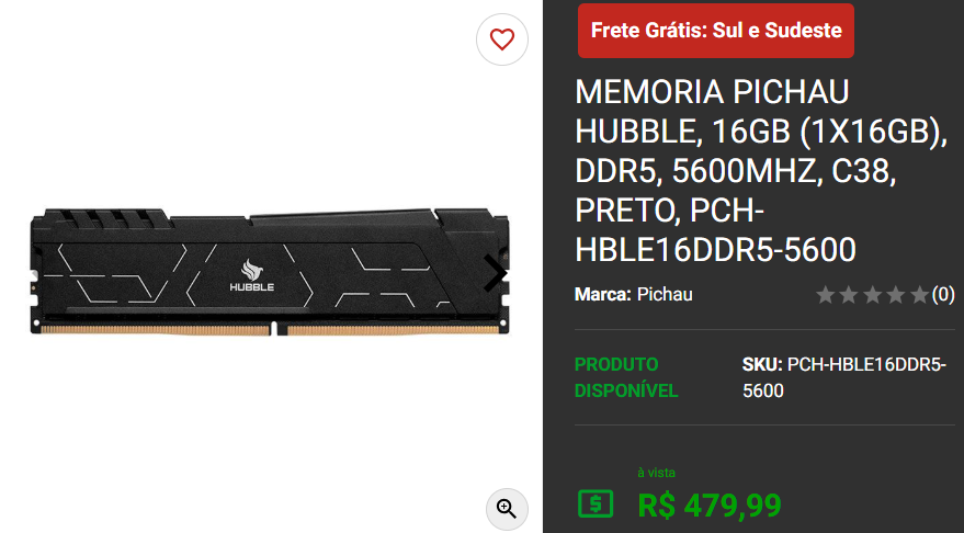 Memória RAM: 3 opções disponíveis na Pichau Captura de tela 2025 02 18 153754.png