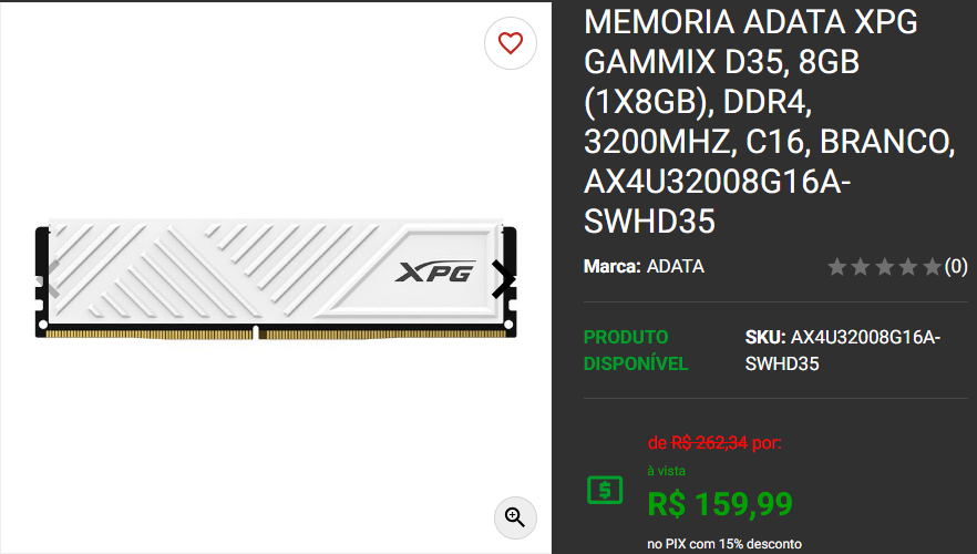 Memória RAM: 3 opções disponíveis na Pichau Captura de tela 2025 02 18 154450.png