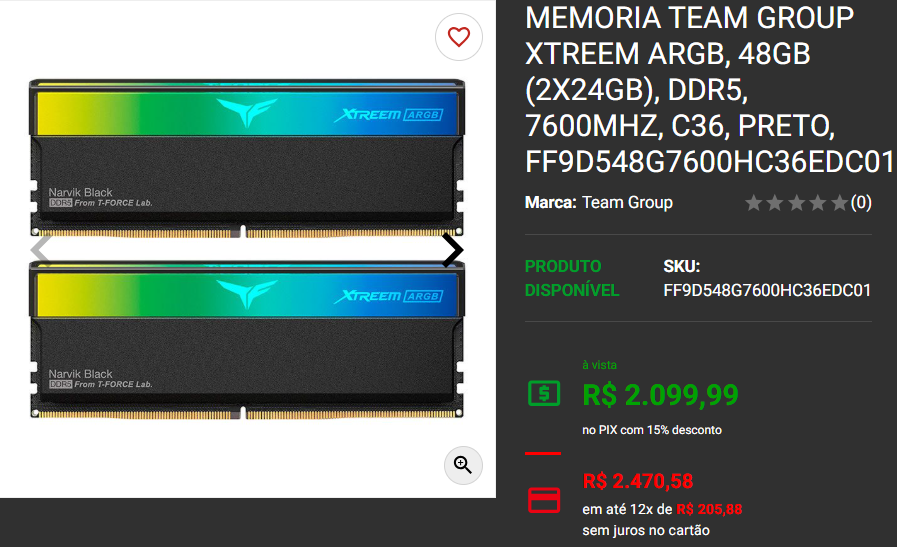 Memória RAM: 3 opções disponíveis na Pichau Captura de tela 2025 02 18 154616.png