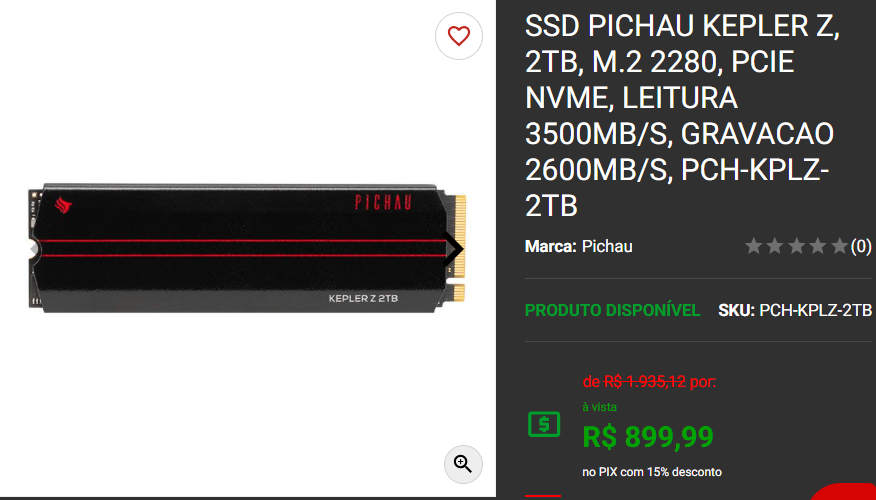 SSD em promoção: 3 opções de diferentes características na Pichau Captura de tela 2025 02 19 164736.png