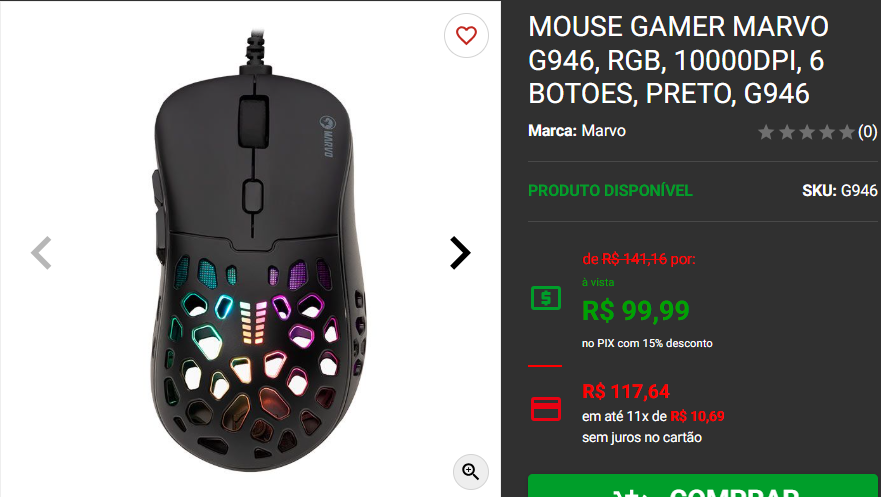 Mouse gamer por menos de R$ 100: 3 opções de entrada na Pichau Captura de tela 2025 02 26 155701.png