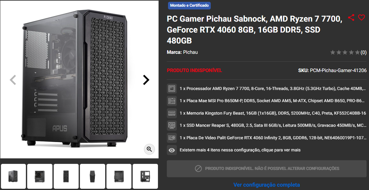 Pc Gamer com RTX 4060: 3 opções em promoção  Captura de tela 2025 02 28 150719.png