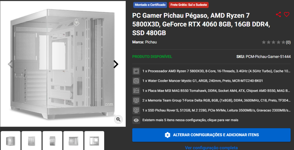 Pc Gamer com RTX 4060: 3 opções em promoção  Captura de tela 2025 02 28 150726