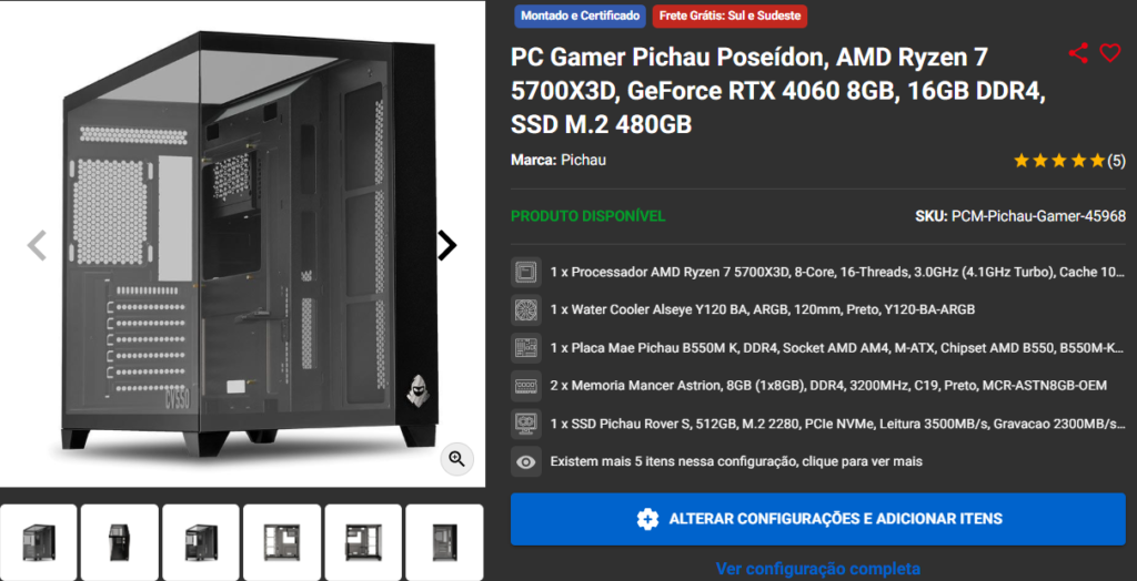 Pc Gamer com RTX 4060: 3 opções em promoção  Captura de tela 2025 02 28 150731