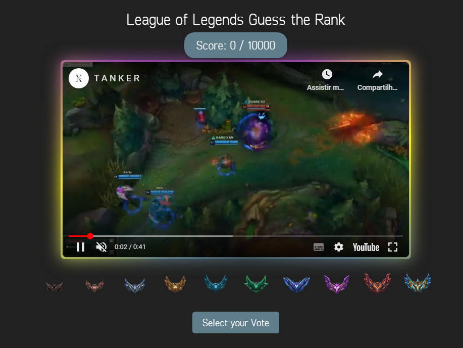 LoL Quiz: Site propõe brincadeira para adivinhar elo dos jogadores 2 LoL Quiz: Site propõe brincadeira para adivinhar elo dos jogadores rankdle lol 1.png