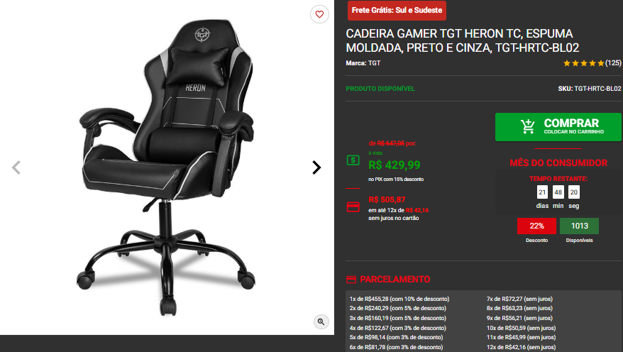 Mês do Consumidor na Pichau: confira 3 cadeiras gamers em promoção 2 Mês do Consumidor na Pichau: confira 3 cadeiras gamers em promoção Captura de tela 2025 03 07 152846.png