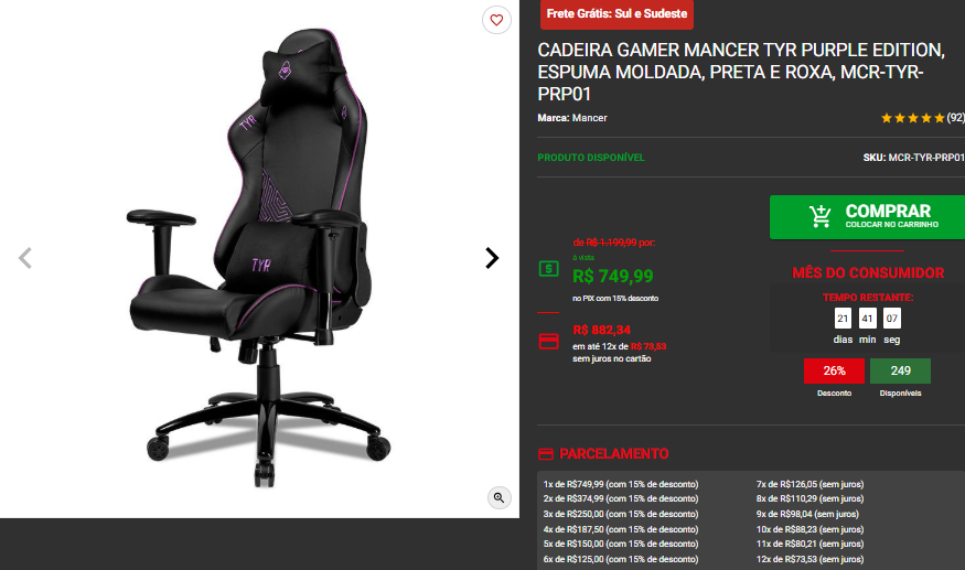 Mês do Consumidor na Pichau: confira 3 cadeiras gamers em promoção 4 Mês do Consumidor na Pichau: confira 3 cadeiras gamers em promoção Captura de tela 2025 03 07 153558.png