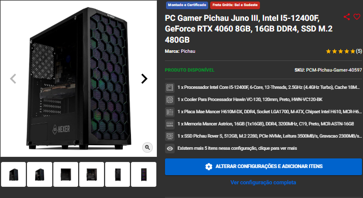 PC Gamer em promoção: 3 opções de até R$ 5.000 na Pichau 4 PC Gamer em promoção: 3 opções de até R$ 5.000 na Pichau Captura de tela 2025 03 10 171211.png