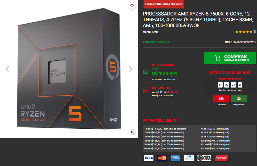 Processador AM5 em promoção: 3 opções disponíveis na Pichau Captura de tela 2025 03 10 175518.png