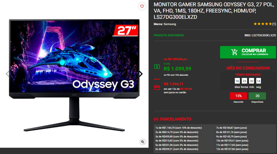 Monitor Gamer Custo-Benefício: 3 opções em promoção 4 Monitor Gamer Custo-Benefício: 3 opções em promoção Captura de tela 2025 03 11 164449.png