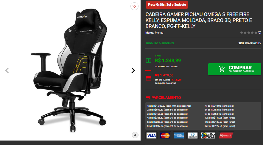 Cadeira Gamer: 3 opções em Promoção no site da Pichau Captura de tela 2025 03 12 164709.png