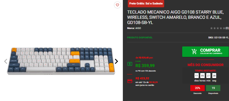Teclado Gamer: 3 opções em promoção no site da Pichau 2 Teclado Gamer: 3 opções em promoção no site da Pichau Captura de tela 2025 03 17 104927.png