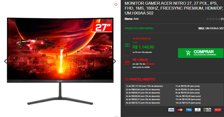 Monitor Gamer: 3 opções por menos de R$2.000 na Pichau 3 Monitor Gamer: 3 opções por menos de R$2.000 na Pichau Captura de tela 2025 03 19 170844.png