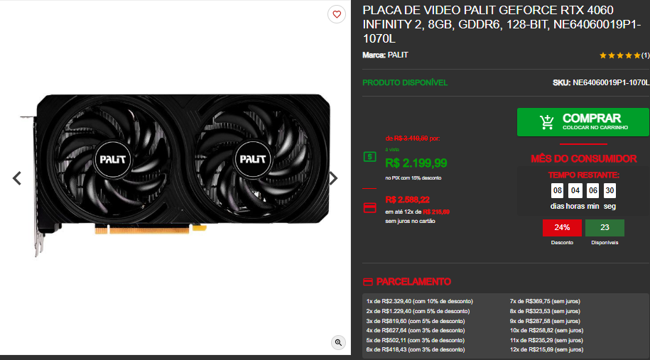 Geforce RTX 4060: 3 opções em promoção na Pichau 2 Geforce RTX 4060: 3 opções em promoção na Pichau Captura de tela 2025 03 20 121032.png